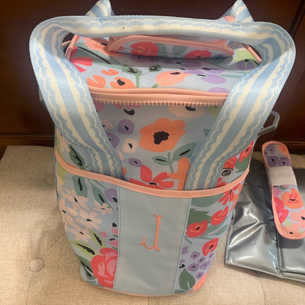 🌸 Marley Lilly Preppy Floral Monogram Cooler/Lunch Bag | Personalized “J”